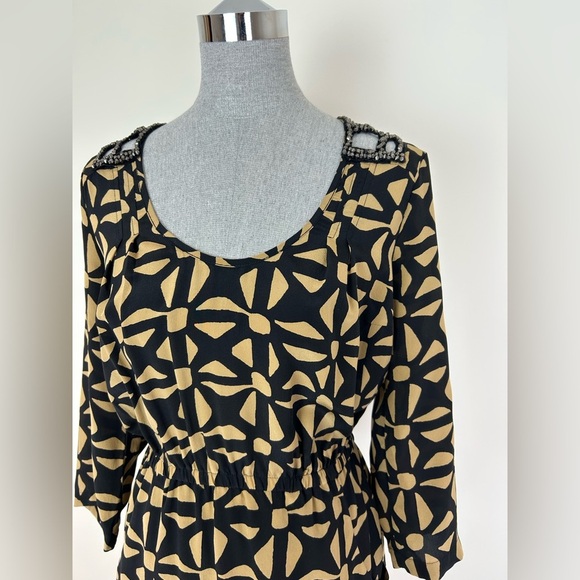 Plenty by Tracy Reese Silk Beaded Geometric Print dress - Picture 2 of 10
